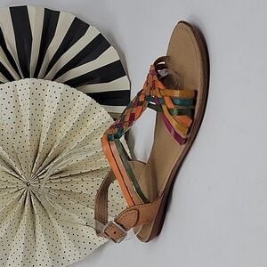 Strappy, multi-colored Huarache Sandals